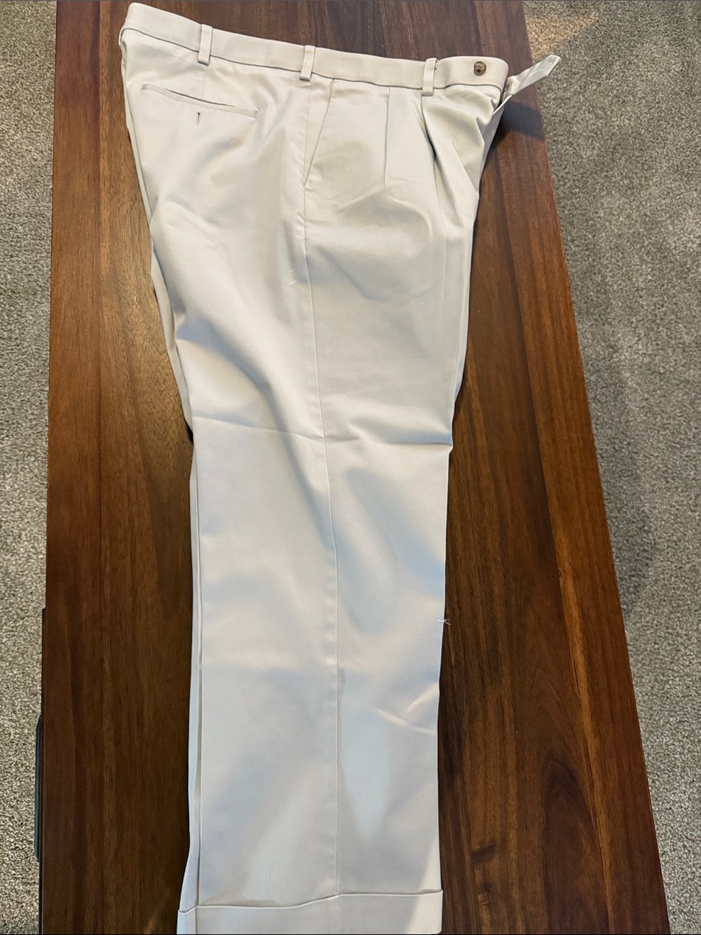 Roundtree & Yorke Men's Cream Dress Chinos